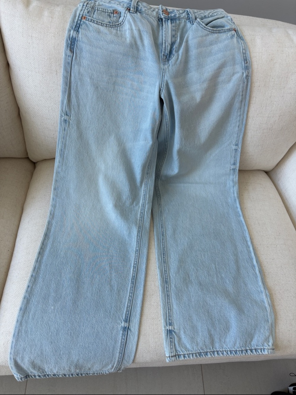 stradivarius Light Blue Wide-Leg Jeans